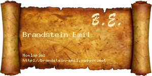 Brandstein Emil névjegykártya